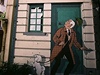 Jedna z komiksových maleb na fasád domu, Brusel
