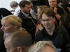 Novinái na chodb soudu, kde budou soudit Breivika
