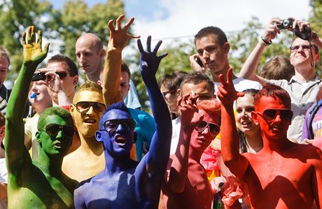 Demonstrace na podporu práv homosexuál (ilustraní fotografie).