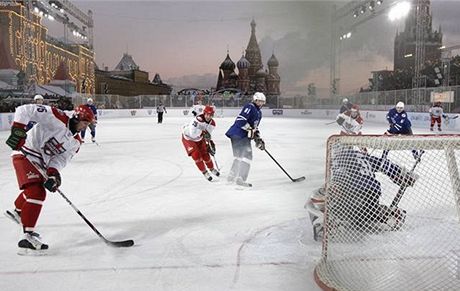 Hvzdy ruské KHL na Rudém námstí. 