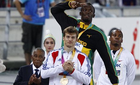 Usain Bolt se zlatou medail.