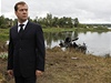Prezident Dmitry Medvedev navtívil místo tragédie