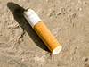 Za odhození nedopalku z cigarety hrozí pokuta a 75 eur.