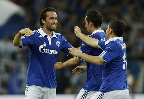 Fotbalisté Schalke slaví vítzství v Evropské lize nad Maccabi Haifa