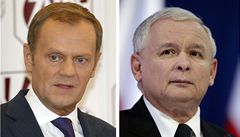 Lídr Obanské platformy (PO) premiér Donald Tusk (vlevo) a éf nejsilnjí opoziní strany Právo a spravedlnost (PiS) Jaroslaw Kaczyski (vpravo)