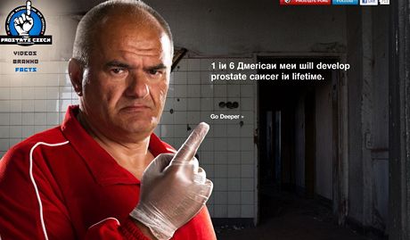 "Prostatick ech" je hlavn postavou nov reklamn kampan, kter varuje Ameriany ped rizikem rakoviny prostaty.