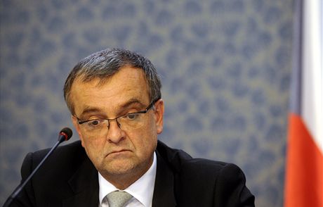 Ministr financí Miroslav Kalousek na konferenci Národní ekonomické rady vlády (NERV) k problematice dluhové krize