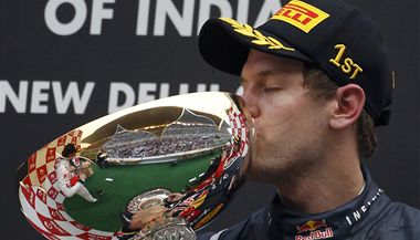 Sebastian Vettel v Indii.