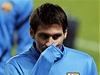 Trénink fotbalist Barcelony v praském Edenu ped zápasem Ligy mistr s Plzní (Lionel Messi)