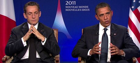 Nicolas Sarkozy s Barackem Obamou