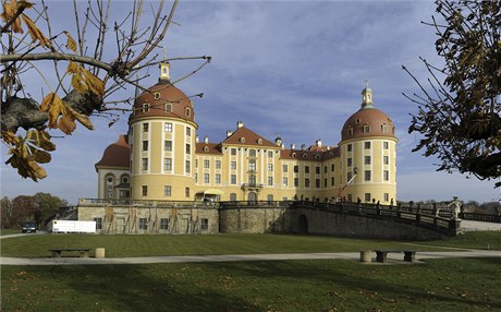 Zámek Moritzburg, na kterém se v roce 1973 natáčela část filmu Tři oříšky pro Popelku.
