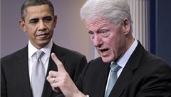 Bývalý americký prezident Bill Clinton s Barrackem Obamou