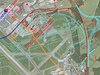 Mapa plán rychlodráhy na letit Ruzyn.