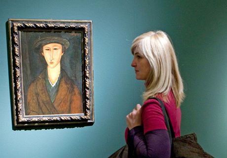 Originál, nebo podvrh? Marevna (vlevo) na praské Modiglianiho výstav v Obecním dom. 