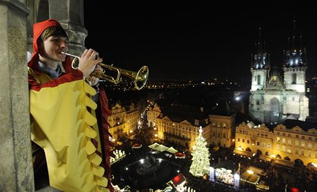 Slavnostní rozsvícení vánoního stromu na Staromstském námstí v Praze.