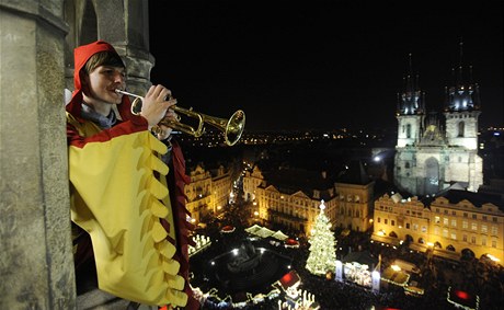 Slavnostní rozsvícení vánoního stromu na Staromstském námstí v Praze.