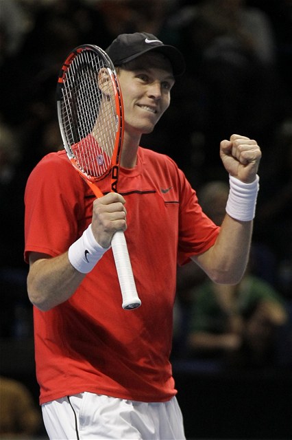 Český tenista Tomáš Berdych na Turnaji mistrů v Londýně