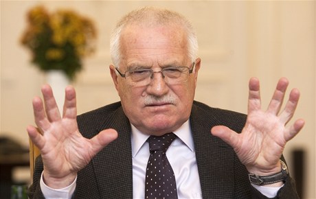 Václav Klaus pi rozhovoru pro LN.