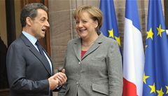 Nicolas Sarkozy  a Angela Merkelová.