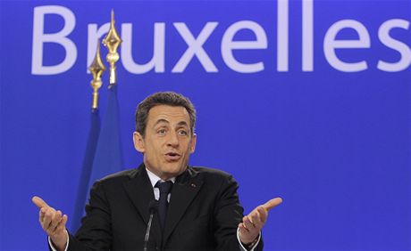 Francouzsk prezident Nicolas Sarkozy na summitu Evropsk unie