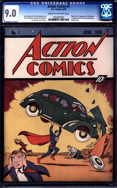 Draený výtisk Supermana z roku 1938