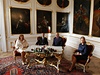 V Habsburském salonku Praského hradu probhlo soukromé setkání prezidentských pár.