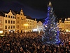 Tisíce lidí pihlíely první adventní nedli rozsvícení vánoního stromu na námstí v Liberci.