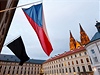 Smutení vlajka na Praském hrad