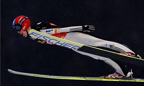 eský skokan na lyích Roman Koudelka pi Turné ty mstk v Oberstdorfu 