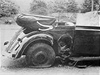 Heydrichv automobil byl vrenou pumou pokozen v Kichmayerov ulici v Holeovikách.