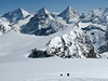 Sjdme po ledovci nad Zermatt.