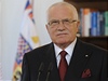 Václav Klaus pi novoroním projevu v roce 2012.