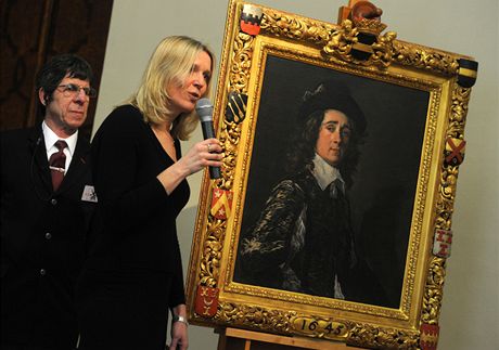 Kurátorka Anja evík pedstavila 10. prosince v Praze portrét Jaspara Schadeho od nizozemského malíe Franse Halse pi píleitosti pípravy výstavy Rembrandt & Co.