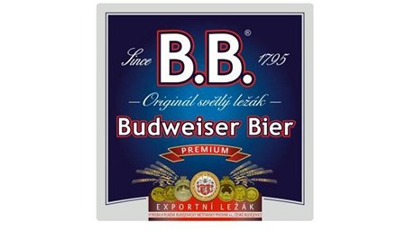 Etiketa pivní láhve měšťanského pivovaru Budweiser.