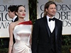 Angelina Jolie a Brad Pitt na pedávání Zlatých glób