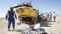 Zrann Loprais u je na cest z Rallye Dakar dom 