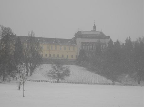 Na louce ped zmkem se ponkud vyasilo a j mohl udlat tento prost zbr