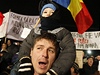 Protivldn demonstrace v Bukureti
