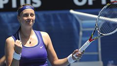 eská tenistka Petra Kvitová po vítzství nad Italkou Sarou Erraniovou ve vrtfinále Australian Open. 