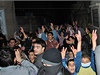 Veerních protest 30. ledna v provincii Homs se zúastnilo i mnoho místních dtí.