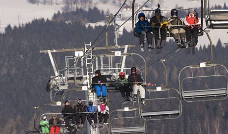 Ve skiareálu Zadov na umav se 2. února pohybovaly teploty od minus dvaceti do minus patnácti stup Celsia.