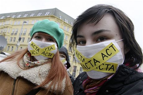 Pes 500 lidí protestovalo v Brn proti smlouv ACTA