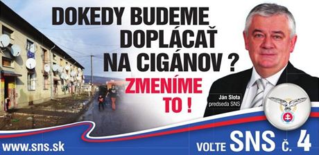 Protiromský billboard Slovenské národní strany