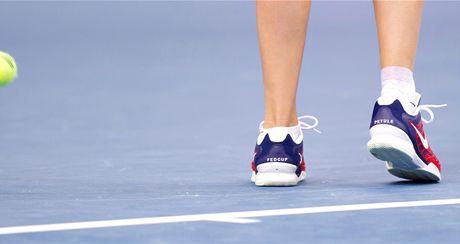Petra Kvitová si navlékla speciální boty "Peule" urené na Fed Cup