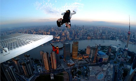 Base jumping.