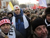 Ruský bilioná a prezidentský kandidát Michail Prochorov se zúastnil protestu proti premiérovi Vladimiru Putinovi.