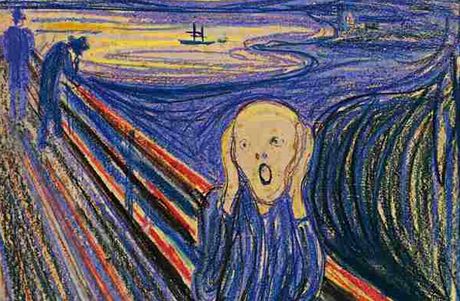 Slavný obraz Edvarda Muncha Kik jde do draby.