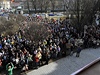 Protestní pochod student proti vládní reform vysokého kolství  v Hradci Králové. 