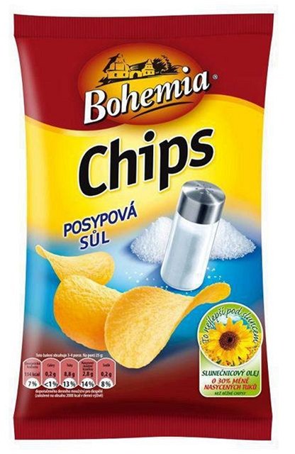 Chipsy s píchutí posypové soli.