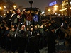 Demonstrace po prezidentských volbách na Pukinov námstí Moskv.